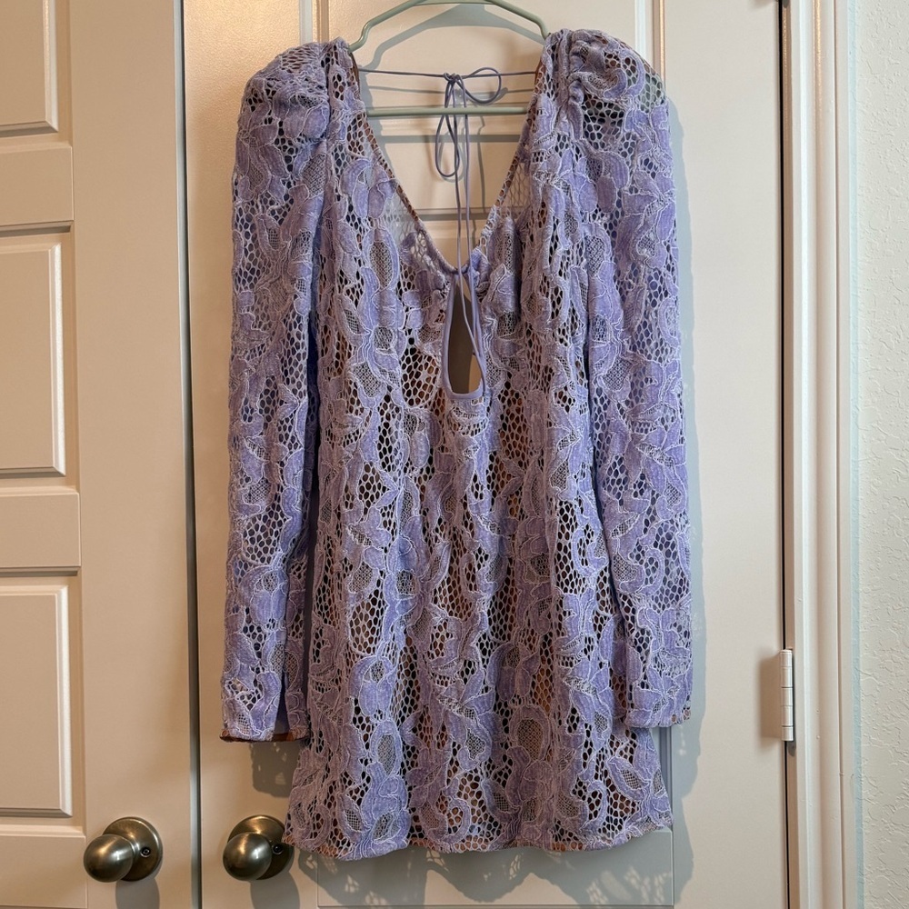 For Love And Lemons Rosemary Lavender Lace Mini Dress Small NWT